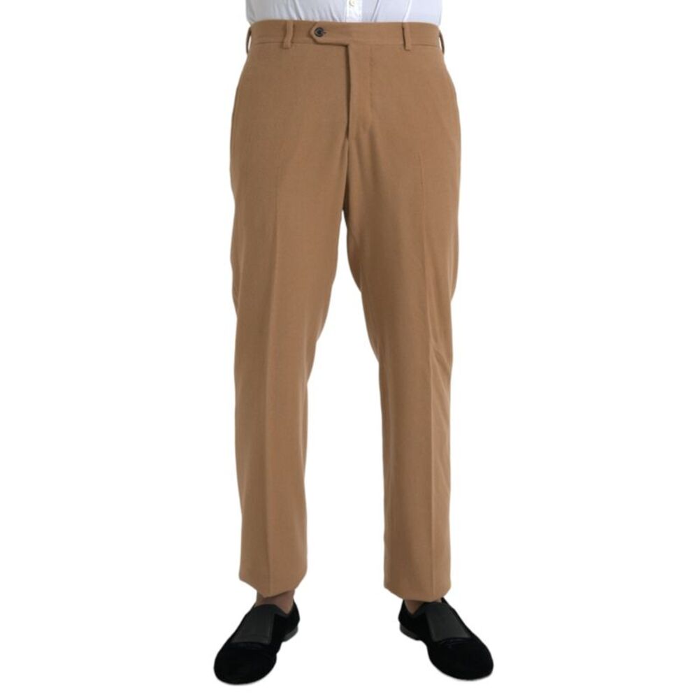Prada Beige Cashmere Men Straight Fit Dress Men's Pants